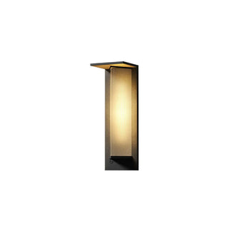 Geometric Black Ribbed Glass Outdoor Wall Sconce Zawala Image - 7