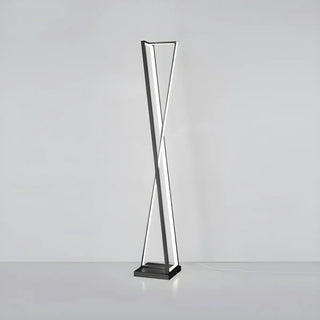 Crossed Frame Design White Geometric LED Floor Lamp Zawala Image - 12