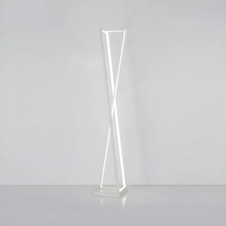 Crossed Frame Design White Geometric LED Floor Lamp Zawala Image - 13