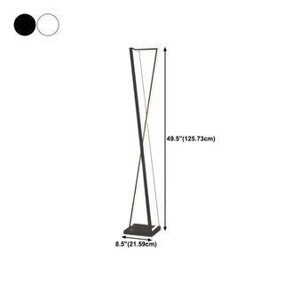 Crossed Frame Design White Geometric LED Floor Lamp Zawala #size