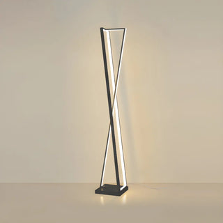 Crossed Frame Design White Geometric LED Floor Lamp Zawala Image - 5