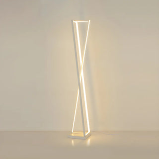 Crossed Frame Design White Geometric LED Floor Lamp Zawala Image - 6
