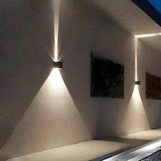 ZOWALA - Minimalist Geometric Cube 2 Bulb Metal Wall Light White Image - 1