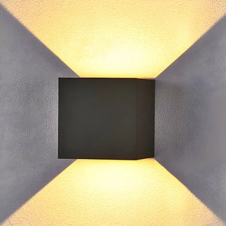 ZOWALA - Minimalist Geometric Cube 2 Bulb Metal Wall Light White Image - 13