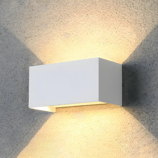 ZOWALA - Minimalist Geometric Cube 2 Bulb Metal Wall Light White Image - 15