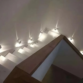 ZOWALA - Minimalist Geometric Cube 2 Bulb Metal Wall Light White Image - 17