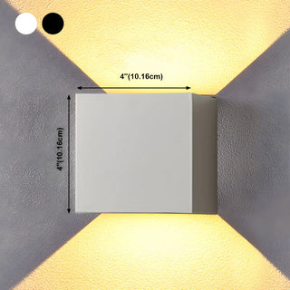 ZOWALA - Minimalist Geometric Cube 2 Bulb Metal Wall Light White #size