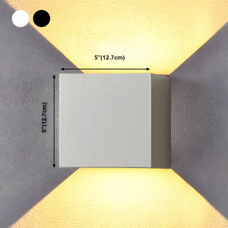 ZOWALA - Minimalist Geometric Cube 2 Bulb Metal Wall Light White Image - 21