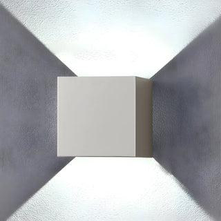 ZOWALA - Minimalist Geometric Cube 2 Bulb Metal Wall Light White Image - 5