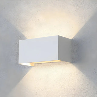 ZOWALA - Minimalist Geometric Cube 2 Bulb Metal Wall Light White Image - 8