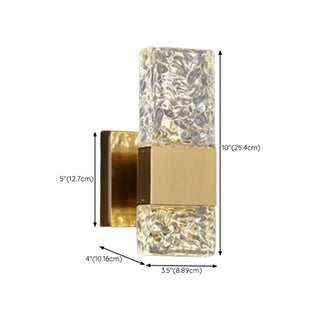 Bedroom Gold Base Clear Crystal Geometric Wall Lamp Zawala #size