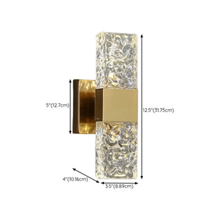 Bedroom Gold Base Clear Crystal Geometric Wall Lamp Zawala Image - 15