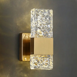 Bedroom Gold Base Clear Crystal Geometric Wall Lamp Zawala Image - 4