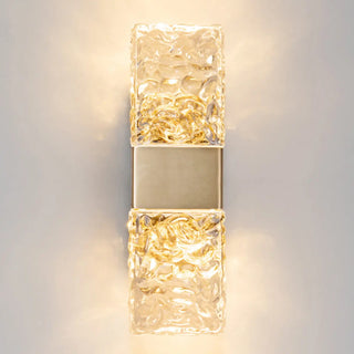 Bedroom Gold Base Clear Crystal Geometric Wall Lamp Zawala Image - 6