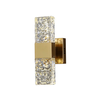 Bedroom Gold Base Clear Crystal Geometric Wall Lamp Zawala Image - 7
