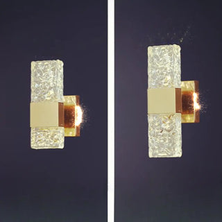 Bedroom Gold Base Clear Crystal Geometric Wall Lamp Zawala Image - 8