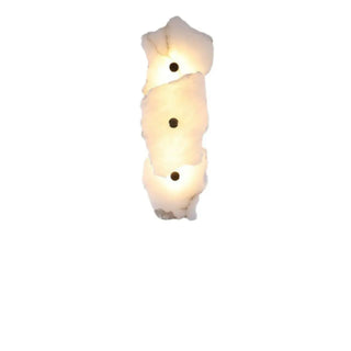 Tiered Geometric White Stone Bedside Wall Sconce Zawala Image - 10