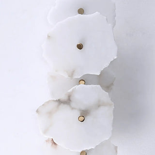 Tiered Geometric White Stone Bedside Wall Sconce Zawala Image - 12