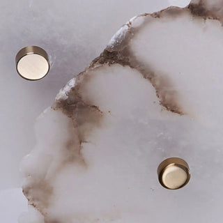 Tiered Geometric White Stone Bedside Wall Sconce Zawala Image - 13