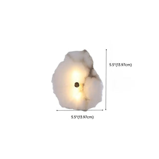 Tiered Geometric White Stone Bedside Wall Sconce Zawala #size