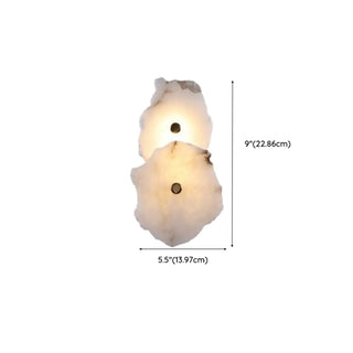 Tiered Geometric White Stone Bedside Wall Sconce Zawala Image - 17