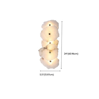 Tiered Geometric White Stone Bedside Wall Sconce Zawala Image - 19