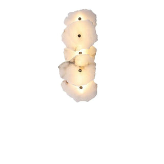 Tiered Geometric White Stone Bedside Wall Sconce Zawala Image - 7