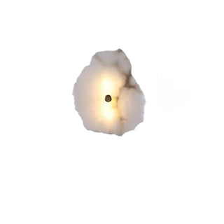 Tiered Geometric White Stone Bedside Wall Sconce Zawala Image - 9