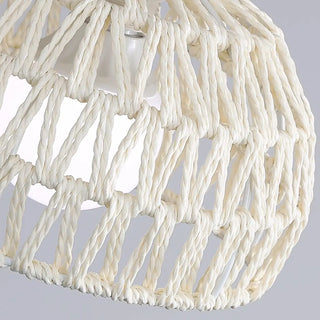 ZOWALA - Geometric Weaving Rope Semi-Flush Mount Light Image - 11