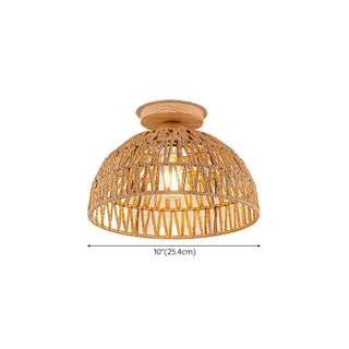 ZOWALA - Geometric Weaving Rope Semi-Flush Mount Light #size