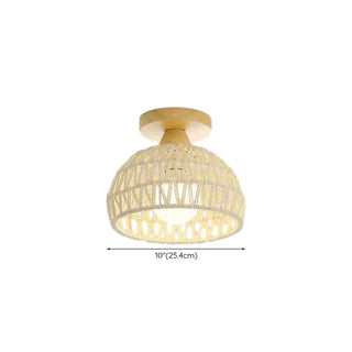 ZOWALA - Geometric Weaving Rope Semi-Flush Mount Light Image - 16
