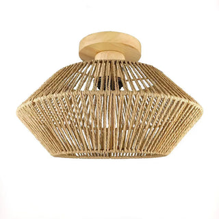 ZOWALA - Geometric Weaving Rope Semi-Flush Mount Light Image - 8
