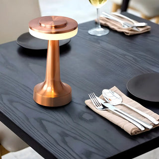 Simple Geometric Gold LED Table Lamp with Touch Switch Zawala Image - 1