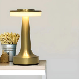 Simple Geometric Gold LED Table Lamp with Touch Switch Zawala Image - 2