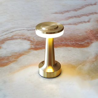 Simple Geometric Gold LED Table Lamp with Touch Switch Zawala Image - 4