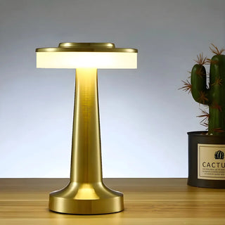 Simple Geometric Gold LED Table Lamp with Touch Switch Zawala Image - 5