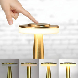 Simple Geometric Gold LED Table Lamp with Touch Switch Zawala Image - 6