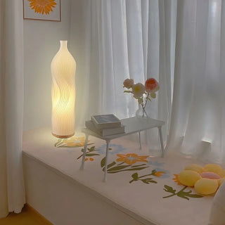 Unique White 3D Geometric Ambient Wooden Floor Lamp Zawala Image - 3