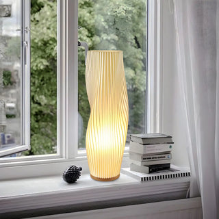 Unique White 3D Geometric Ambient Wooden Floor Lamp Zawala Image - 4