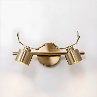 Creative 3-Light Antler and Cylinder Gold Vanity Light Zawala Image - 5