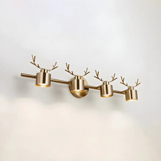 Creative 3-Light Antler and Cylinder Gold Vanity Light Zawala Image - 6