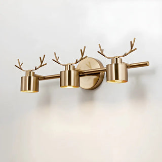 Creative 3-Light Antler and Cylinder Gold Vanity Light Zawala Image - 7