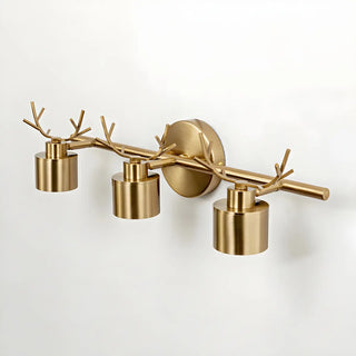 Creative 3-Light Antler and Cylinder Gold Vanity Light Zawala Image - 8
