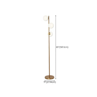 3-Light Globe Gold Contemporary Metal Floor Lamp Zawala Image - 16