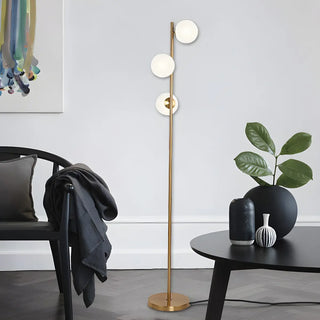 3-Light Globe Gold Contemporary Metal Floor Lamp Zawala Image - 2