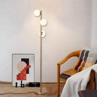 3-Light Globe Gold Contemporary Metal Floor Lamp Zawala Image - 3