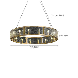Circular Brass Water Glass Large Living Room Chandelier #size
