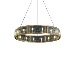 Circular Brass Water Glass Large Living Room Chandelier Image - 5