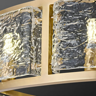 Circular Brass Water Glass Large Living Room Chandelier Image - 7