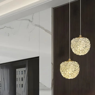 Modern Adjustable Height Clear Crystal Ball Pendant Light Zawala Image - 1